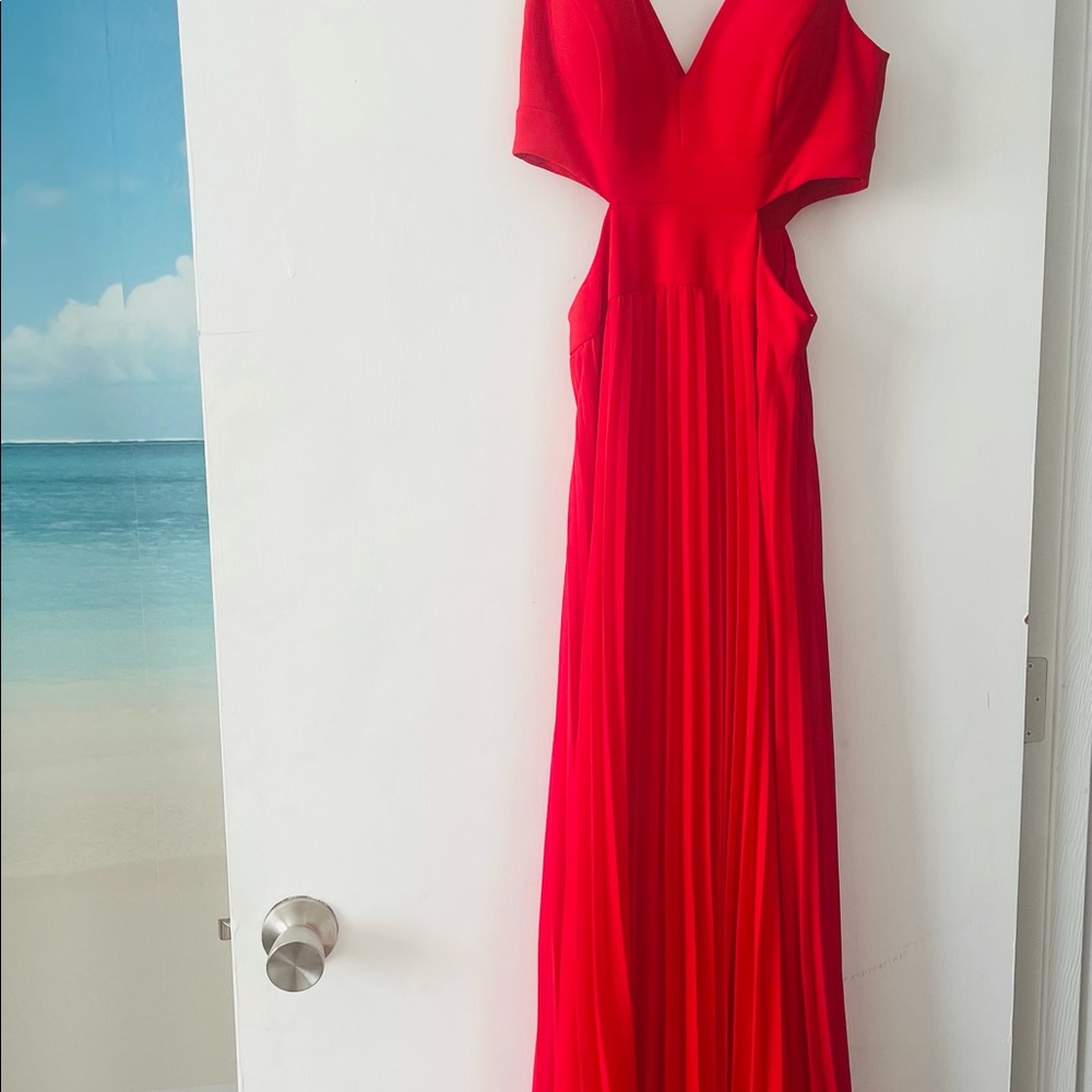 Red social dress